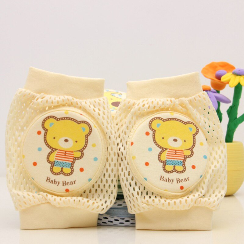Baby Knee Pads Cartoon Baby Safety Crawling Elbow Cushion Toddlers Knee Pads Protective Gear: Yellow-Bear