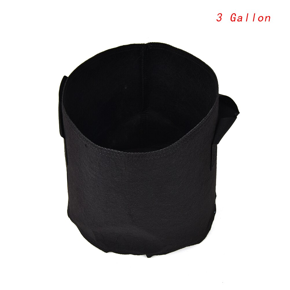 Ronde Stof Potten Plant Pouch Wortel Grow Bag Beluchting Pot Container Pe Bloem Aardappel Tuin Pot Planters Kas Zwart: 3