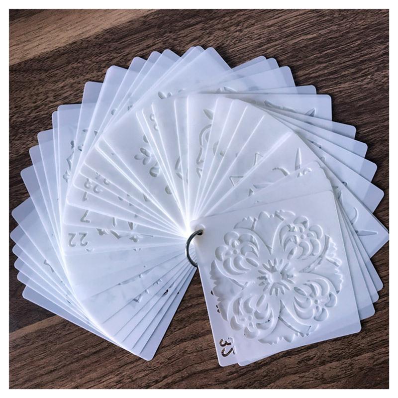 36pcs Mandala Drawing Stencils DIY Painted Decoration Hollow Mandala Spraying Stencils Inkjet DIY Mandala Painting Template