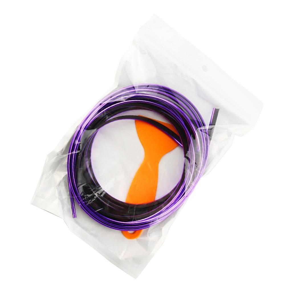 1 Pc 5 Meter Auto Interieur Verlichting Auto Led Strip Guirlande El Wire Rope Tube Line Flexibele Neon Licht Auto decoratieve Verlichting: Paars