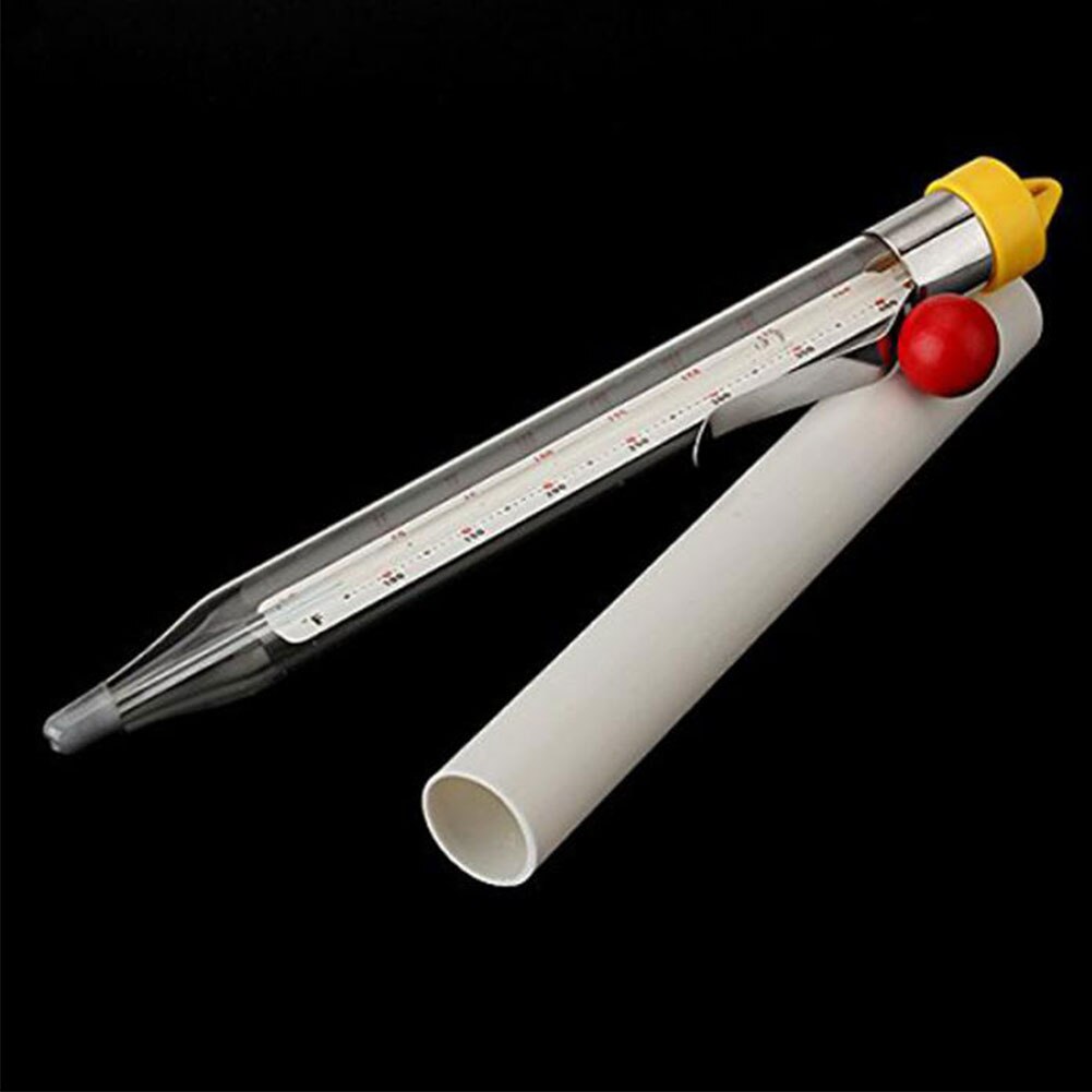 1pc Portable Transparent PVC Shell Food Safe Kitchen Food Thermometer Candy Jam Sugar Temperature Gauge Easy to Read