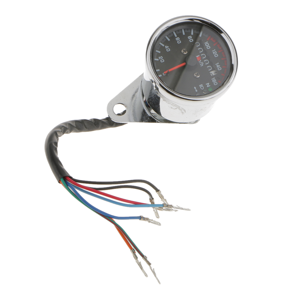 12V Motorcycle Dual Odometer Speedometer Gauge LED Backlight 0-160Km/h