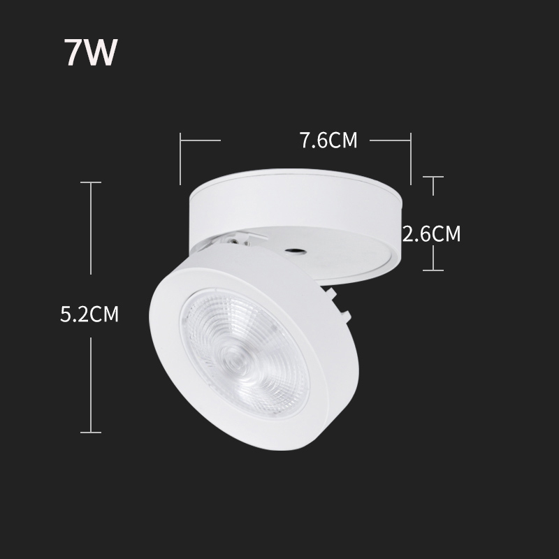 Spot led downlight sammenleggbar taklampe led spotlight 7w 12w 15w utenpåliggende aluminium takspotter lampe for hjemmebedrift: S / Blå