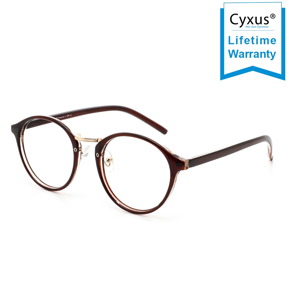 Cyxus, gafas de ordenador con bloqueo de luz azul para Anti UV y ojo, gafas coreanas con montura redonda, cristales transparentes para mujeres y hombres, gafas 8065
