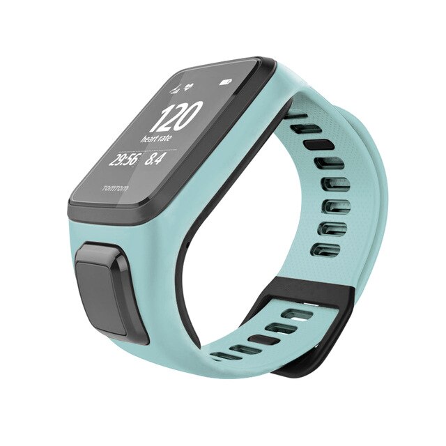 Siliconen Vervanging Polsband Horloge Band Strap Voor Tomtom Runner 2 3 Spark 3 Gps Sport Horloge Tom 2 3 serie Zachte Smart Band: Teal