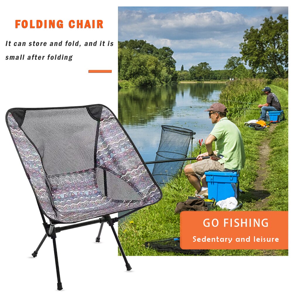 Outdoor Camping Ultralight Chair Aluminum Alloy Portable Folding Camping Seat for Fishing Picnic BBQ Beach Chair