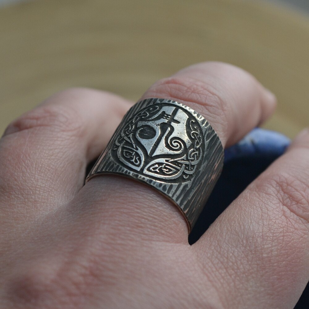 Nordisk mytologi guder hel ring viking hela runer 316l ringe i rustfrit stål bånd celtics amulet hedenske kvinder mænd smykker