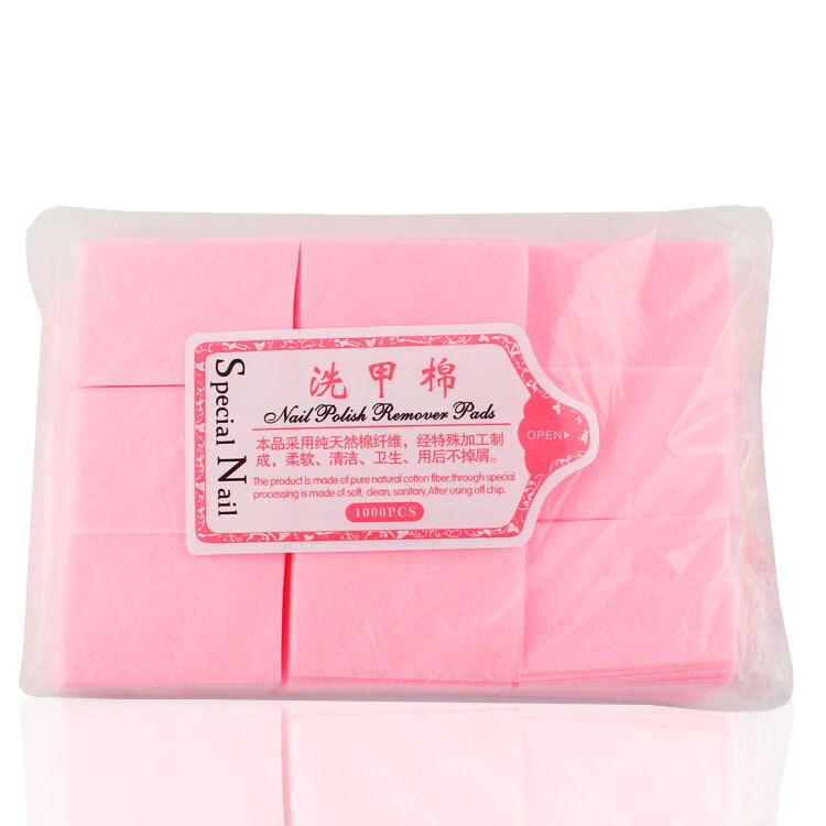 900 Stks/pak Roze Pluizende Doekjes Acryl Gel Nagellak Remover Doekjes Handdoek Papier Katoen Pads Manicure Nail Art Tool