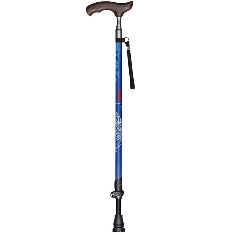 Ultraleichte Kohlenstoff Faser Holz T Griff Ältere Stock gehen Für Stock Wandern nordisch gehen Pole Wandern Krücken Bar 219g: Blau