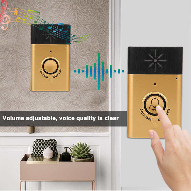 Wireless Intercom Doorbell Dual Voice Smart Bell 2-Way Talk Home Security