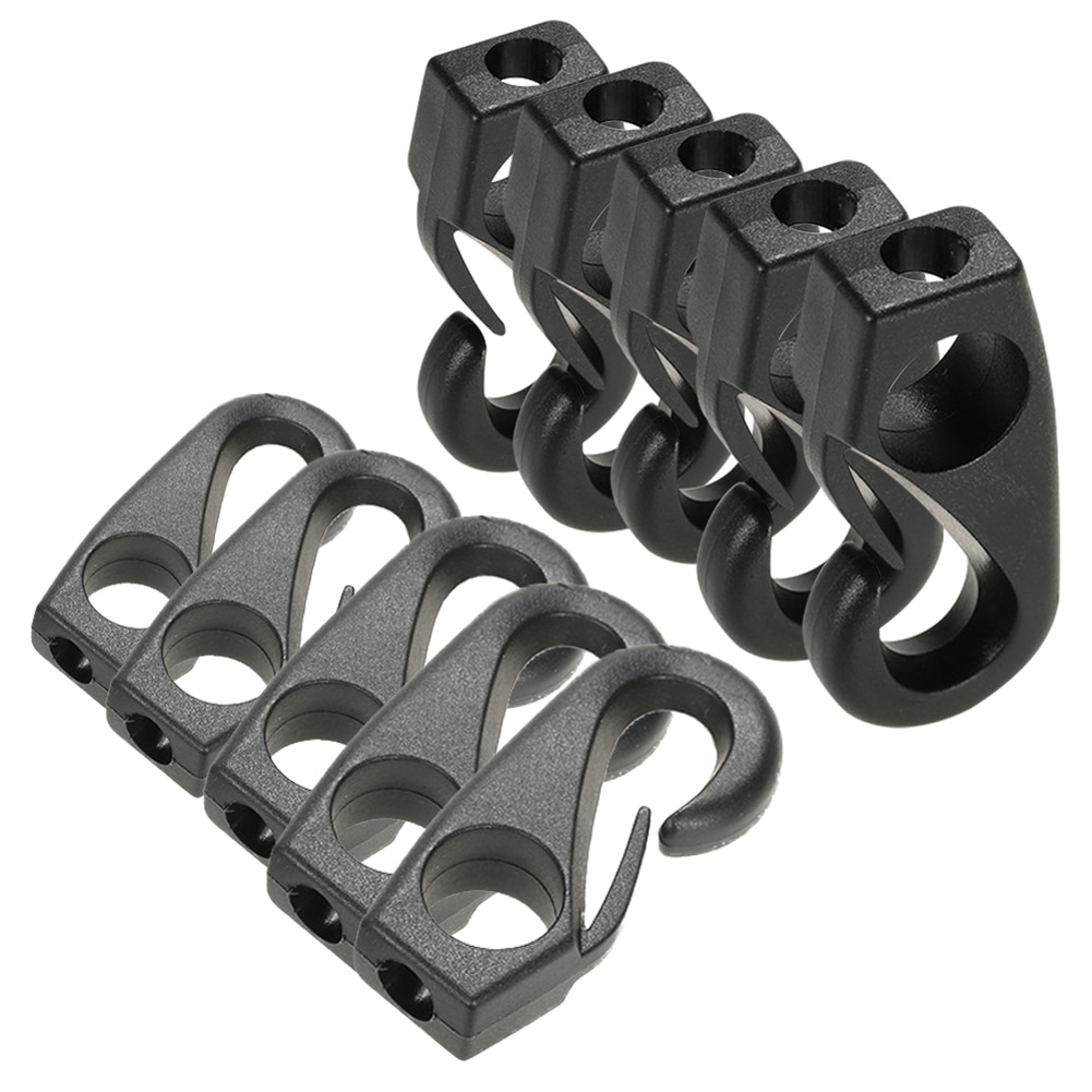 10pcs Sailing Clips Accessories Marine Kayak Canoe Tie Down Shock Line Plastic Bungee Hook Rafting Loop Buckle Water Sports