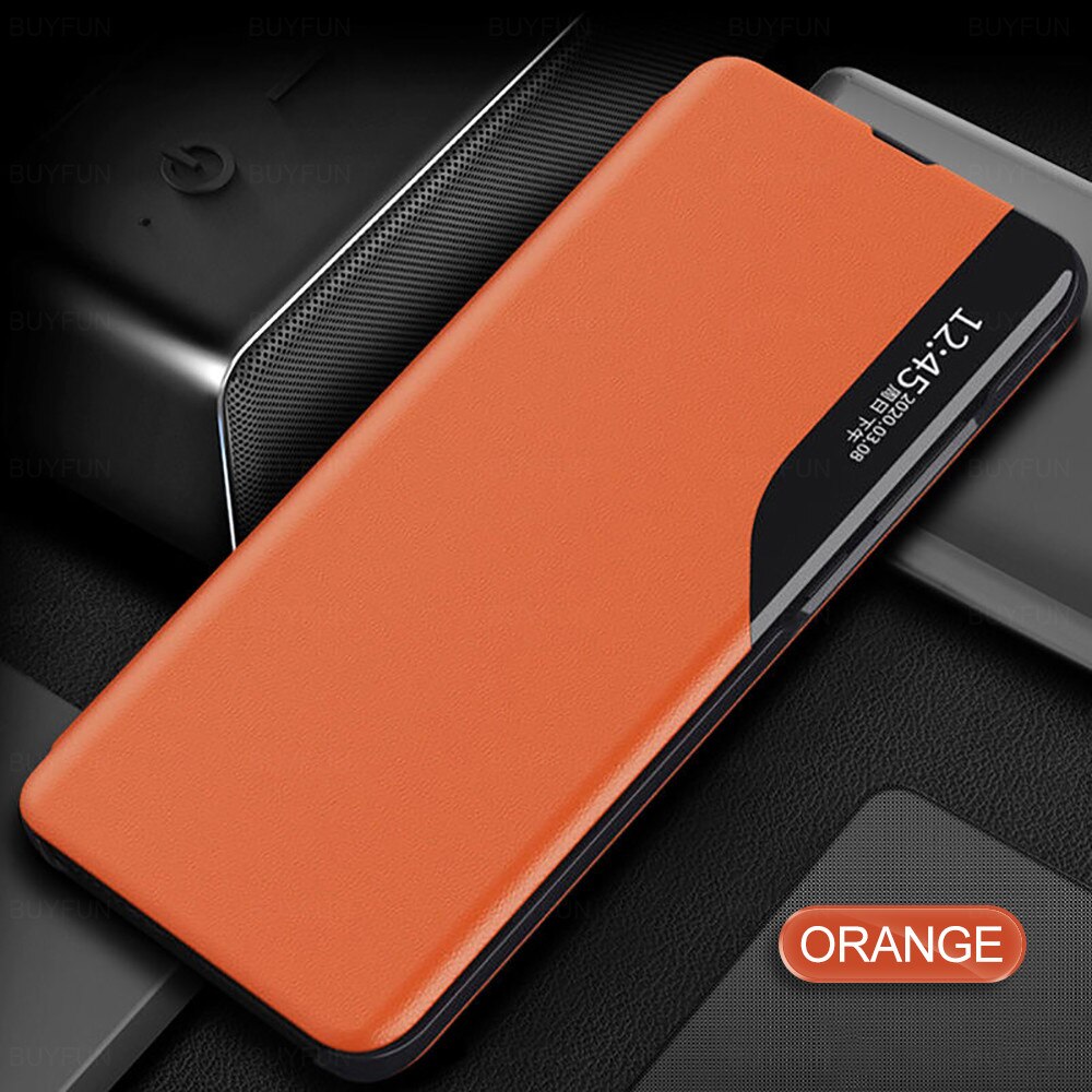 Voor xiaomi  mi 10t pro hoesje smart view magnetische flip leren hoesje xiomi  mi 10 t t10 5g mi10t 10 tpro stand boek telefoonhoesje coque: Mi 10t pro / Oranje