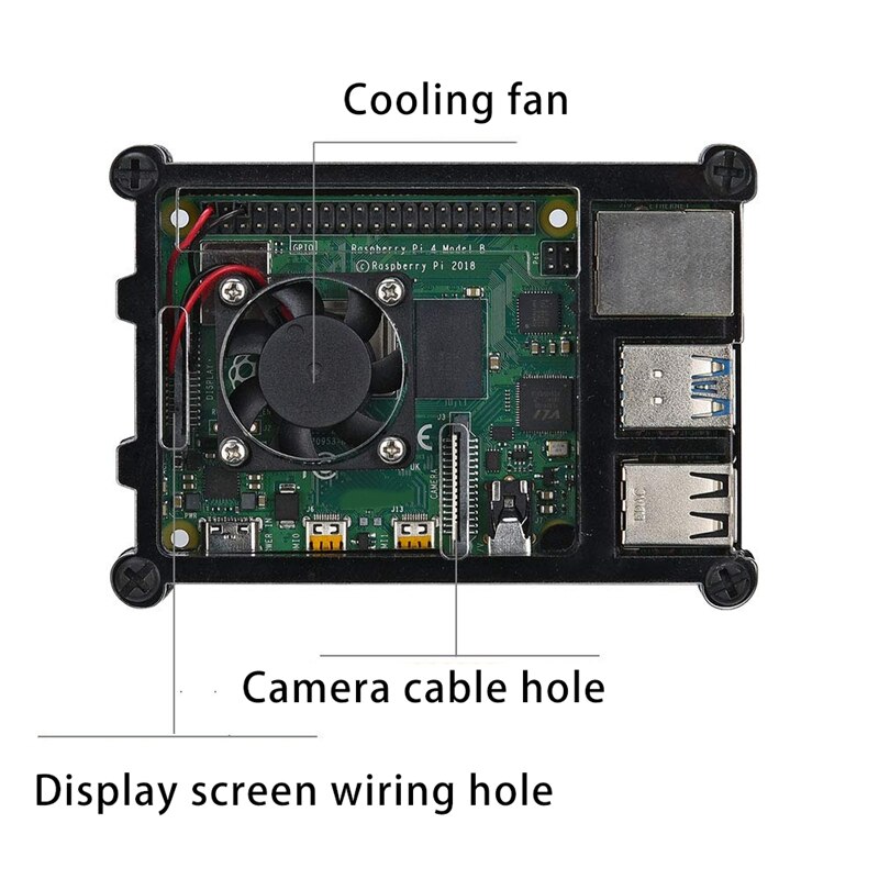Acrylic Case for Raspberry Pi 4 Model B,Case with Cooling Fan for Raspberry Pi,with Heatsinks for Raspberry Pi 4 Model B