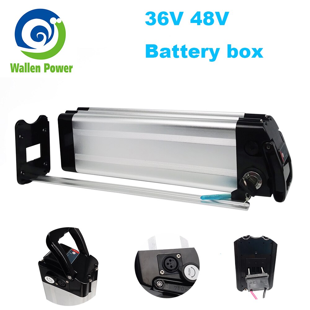 Ebike Battery Case 24V 36V 48V 70PCS 18650 Cells Battery Case Electric Bike Sliver Fish Ebike Empty Battery Box