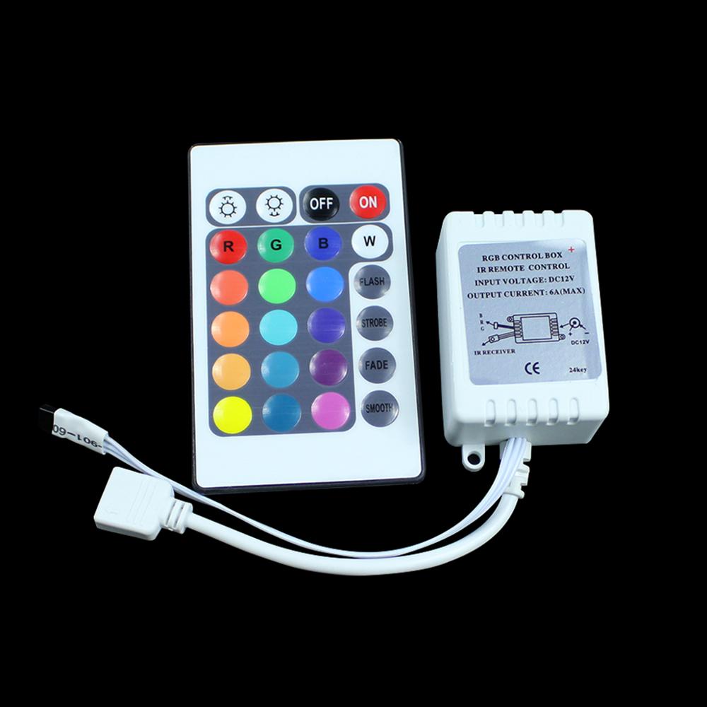 Led Controller 44 Keys 24 Keys LED IR RGB Controler LED Lights Controller IR Remote Dimmer DC12V WiFi Control For RGB LED Strip: 24Key