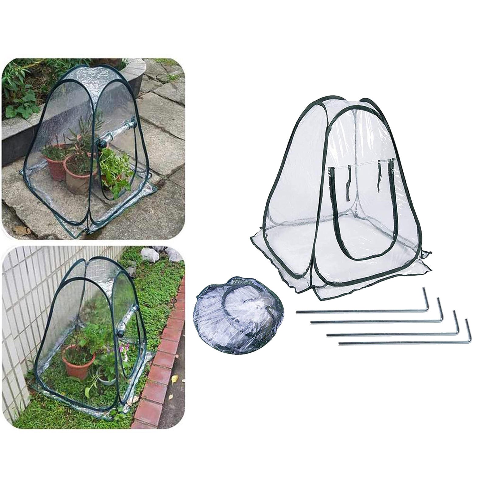 Portable Mini Greenhouse Tent Popped Up PVC Grow House Small Indoor Outdoor