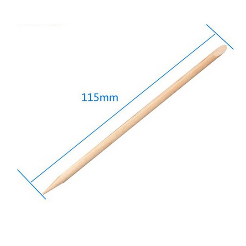 10Pcs/set Angled Double Sided Orange Wood Stick 11.5cm Sticks Cuticle Pusher Cuticle Remover For Nail Skin Remover Nails Tools