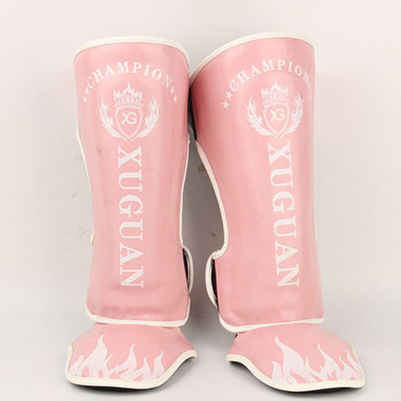 1 para MMA boks kostki wsparcie mężczyźni kobiety sprzęt Kickboxing Karate ochraniacze Sanda Muay Thai Legging: PINK / M