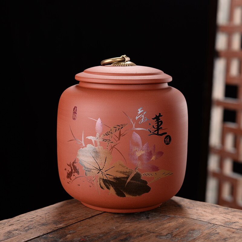 JIA-GUI LUO céramique thé Caddies boîtes à thé en céramique conteneur boîte à thé sac à thé boîte de rangement thé stockage café conteneur D032: 16