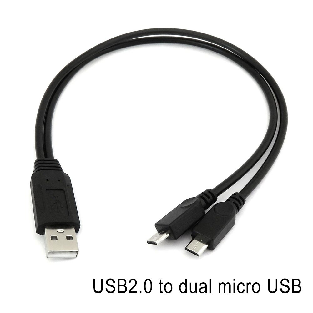 Usb 2.0 Type A Male Naar Male Dual Micro Usb Y Splitter Opladen Datakabel Hi 888