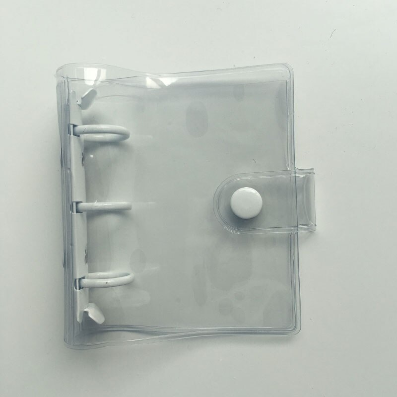 Transparent Star Pink A8 Mini Notebook 3 Hole Planner Binder Spiral Personal Journal clear Shell: NO4