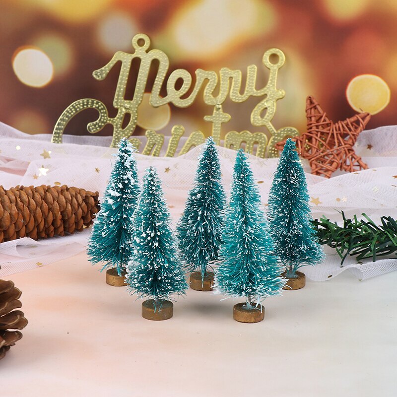 5pcs Mini Christmas Tree For 1/12 Scale Doll House Miniature Decoration Small Pine Tree Desktop Christmas Decor