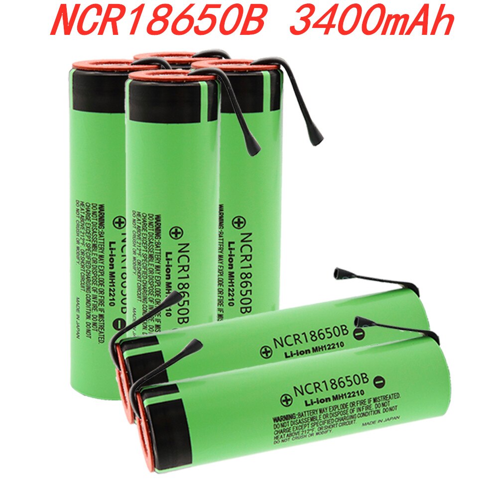 100% Originele NCR18650B 3.7 V 3400 Mah 18650 Lithium Oplaadbare Batterij Lassen Nikkel Vel Batterijen