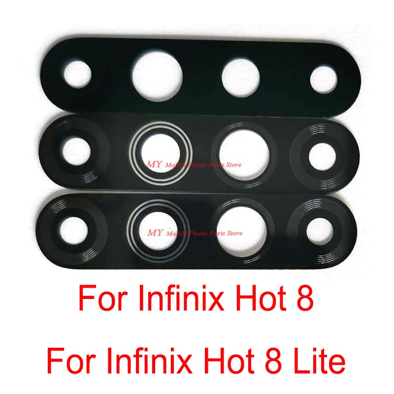 10 PCS Rear Back Camera Glass Lens Cover For Infinix 8 Lite Back Camera Lens Glass With Glue Sticker Parts