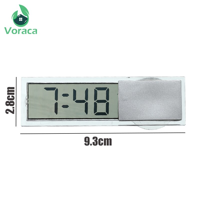 Horloge numérique pour voiture | Mini horloge numérique électronique, Mini Durable transparente LCD, horloge numérique de voiture, avec ventouse, décoration de maison universelle