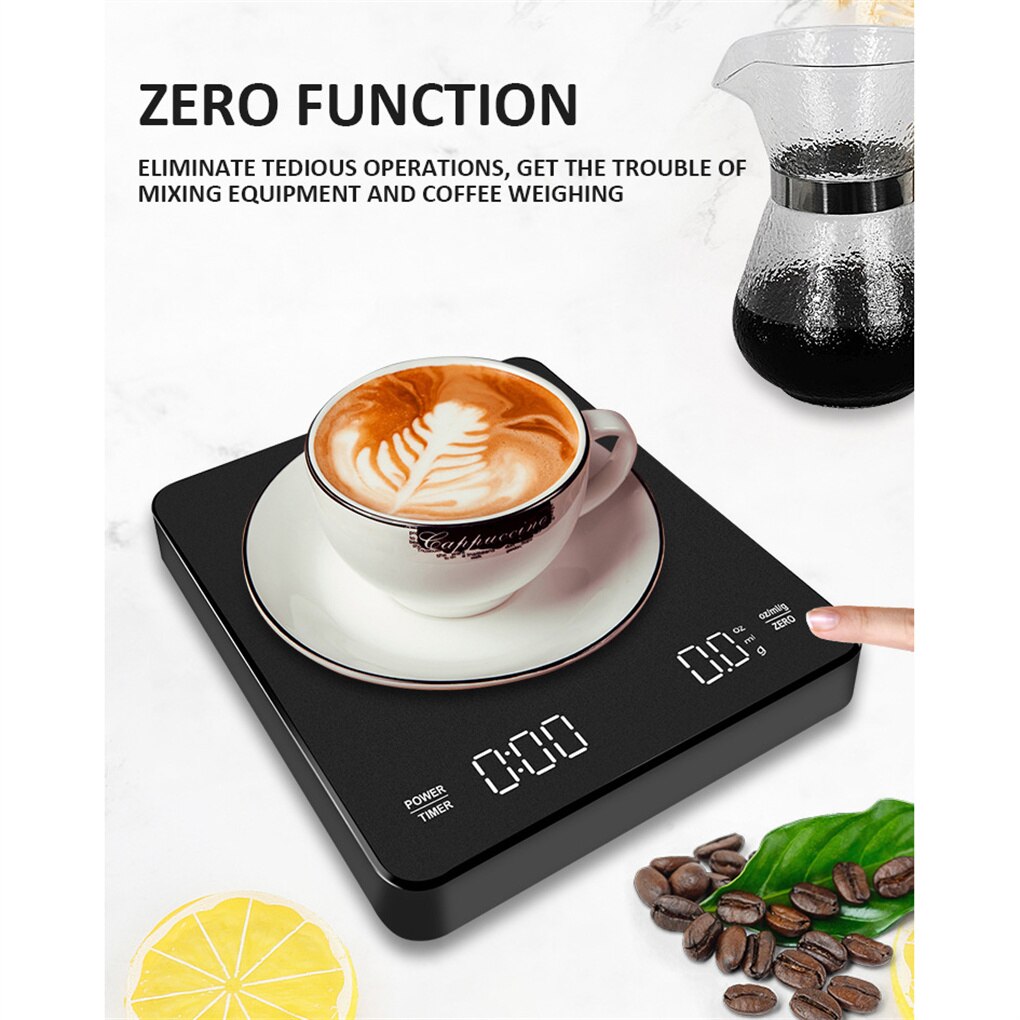 Smart Electronic LED Display Digital Scale Home Kitchen Hand Coffee Weight Tool Food Timing Gadget Cafe Measuring