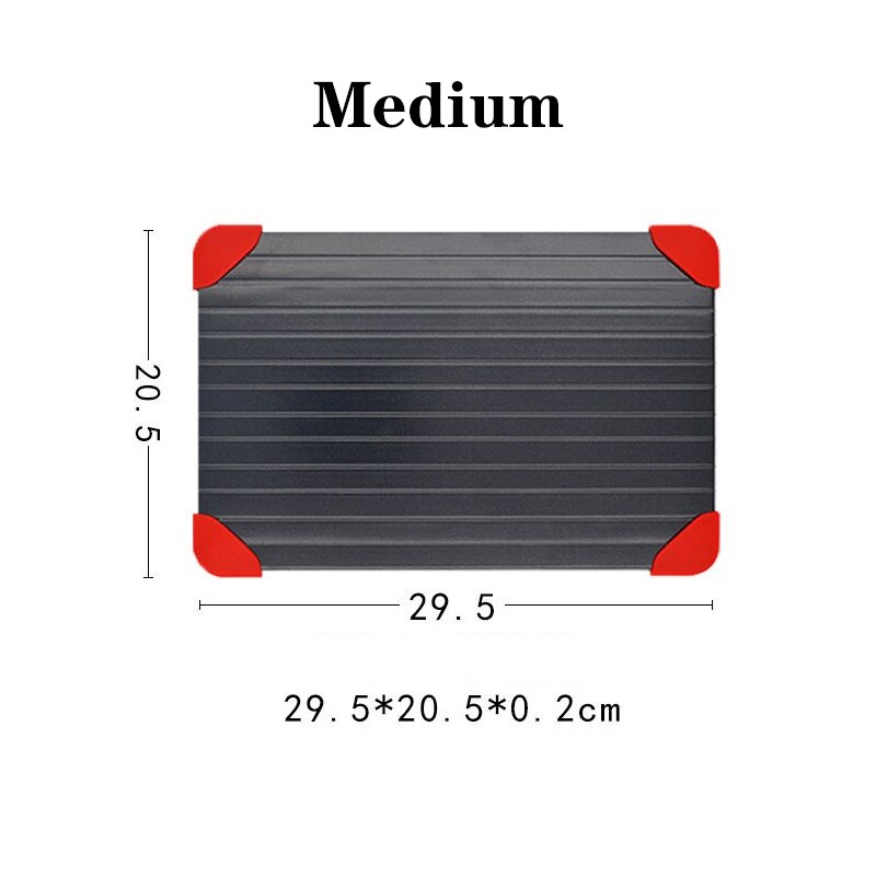 QDRR Fast Defrost Tray Fast Thaw Meat Fish Fruit Sea Food Quick Defrosting Plate Board Tray Kitchen Gadget Tool: Medium