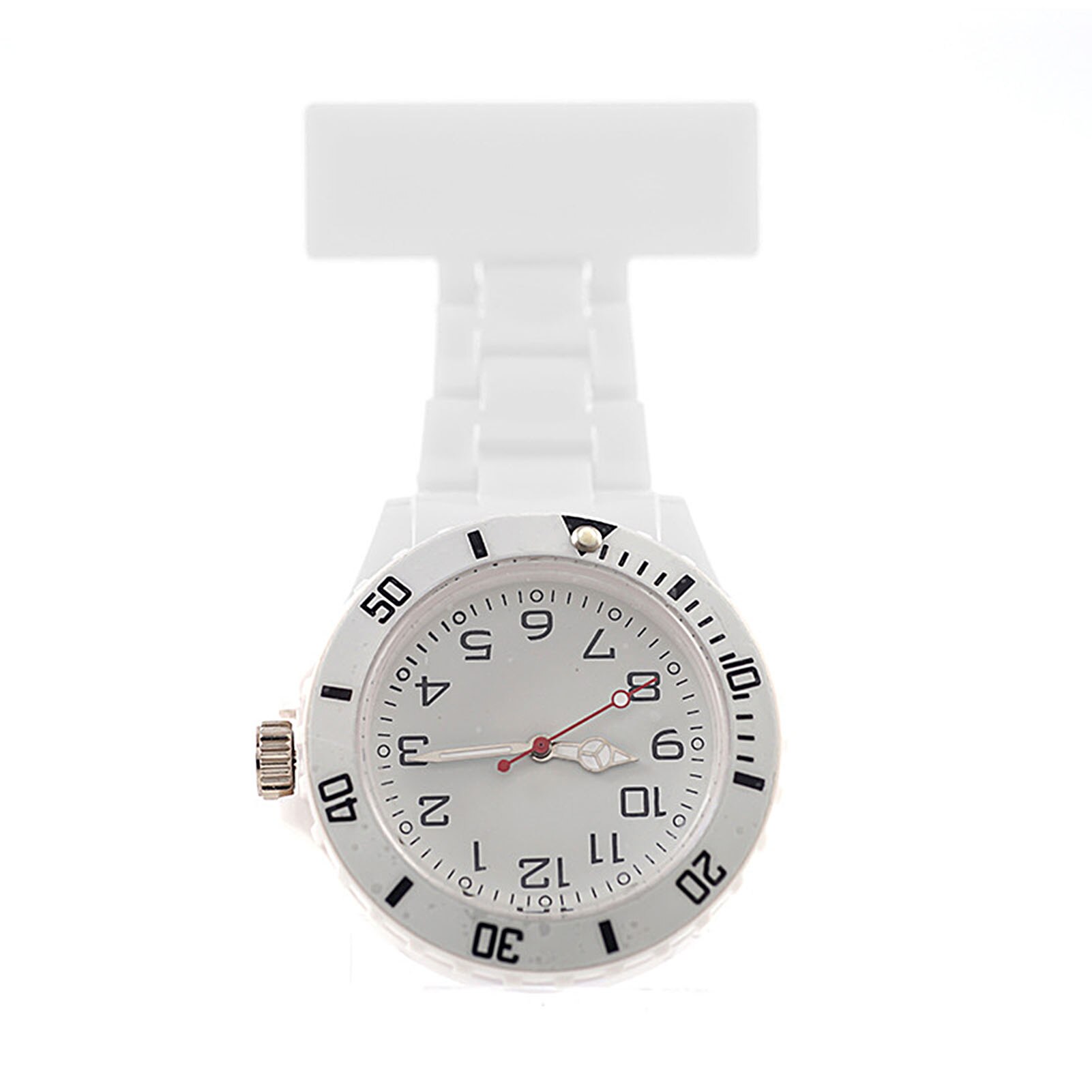 Broche colgante de cuarzo para enfermera, esfera redonda luminosa, reloj de bolsillo, , novedad: Blanco