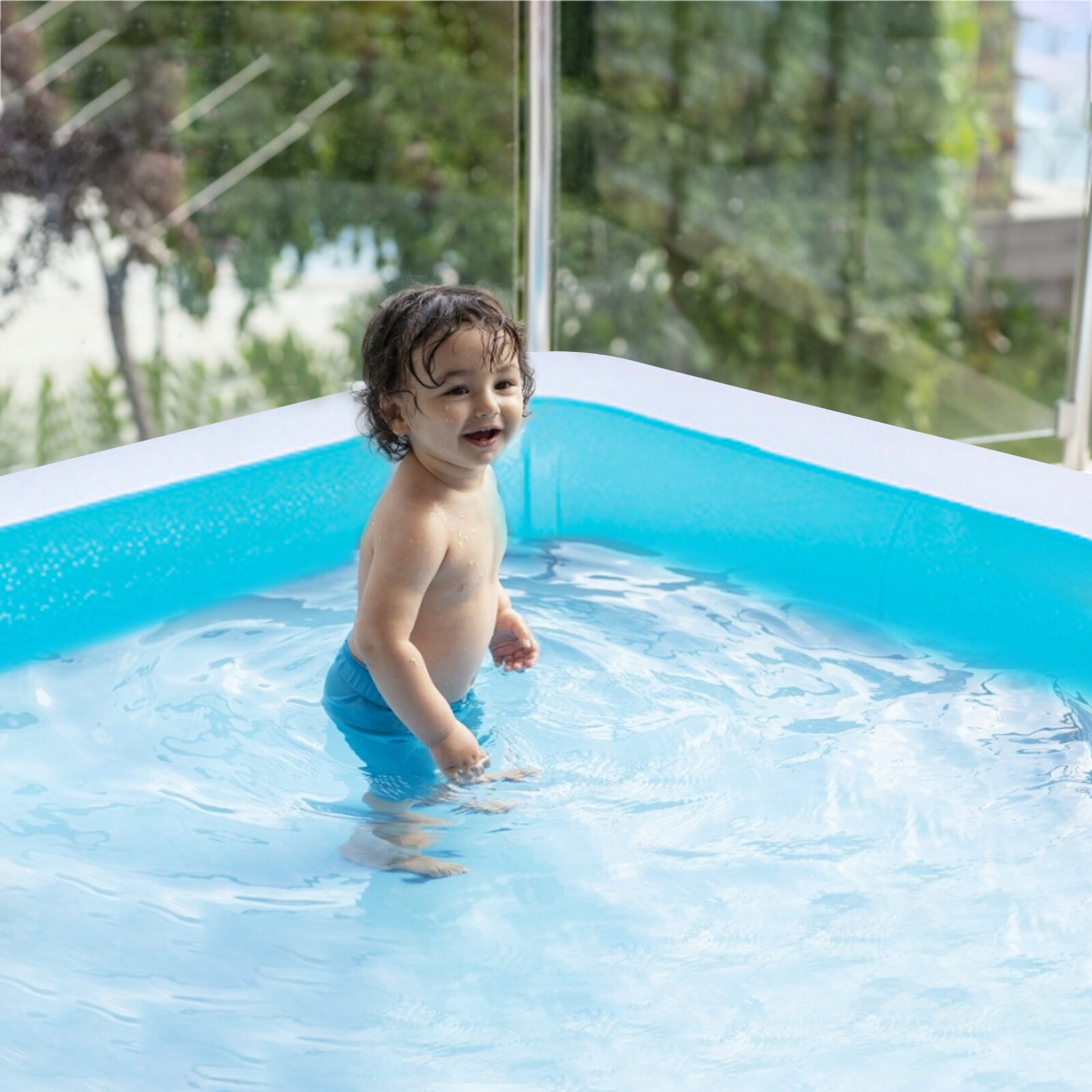 Kinderen Opblaasbaar Zwembad Breking Ice Blue Square Water Wastafel Met Reparatie Patch Voor Thuis Leveringen Ch