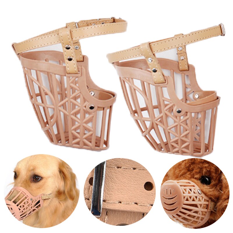 Pet Dog Mouth Cover Fence Type Mesh Mask Pet Dog Muzzle Plastic Strong Dogs Muzzle Basket Anti-Biting Dog Mouth Mask