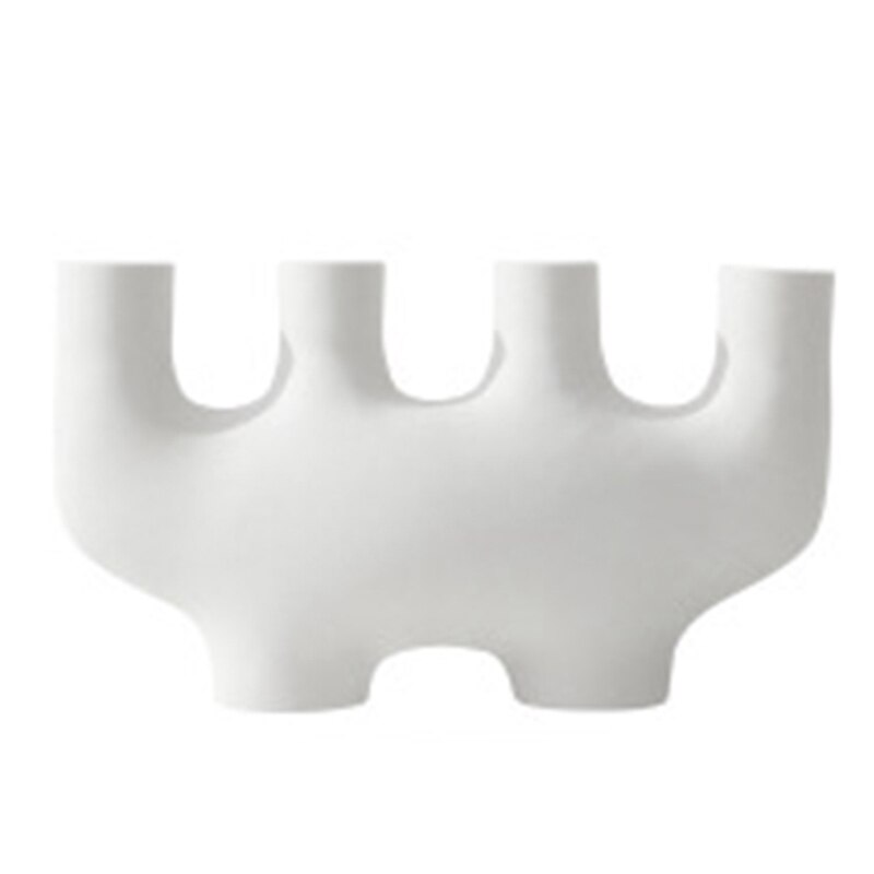 Sostenedor de vela de soporte para velas de cerámica minimalista soporte para candelita Tipo de Escritorio blanco Irregular: A3