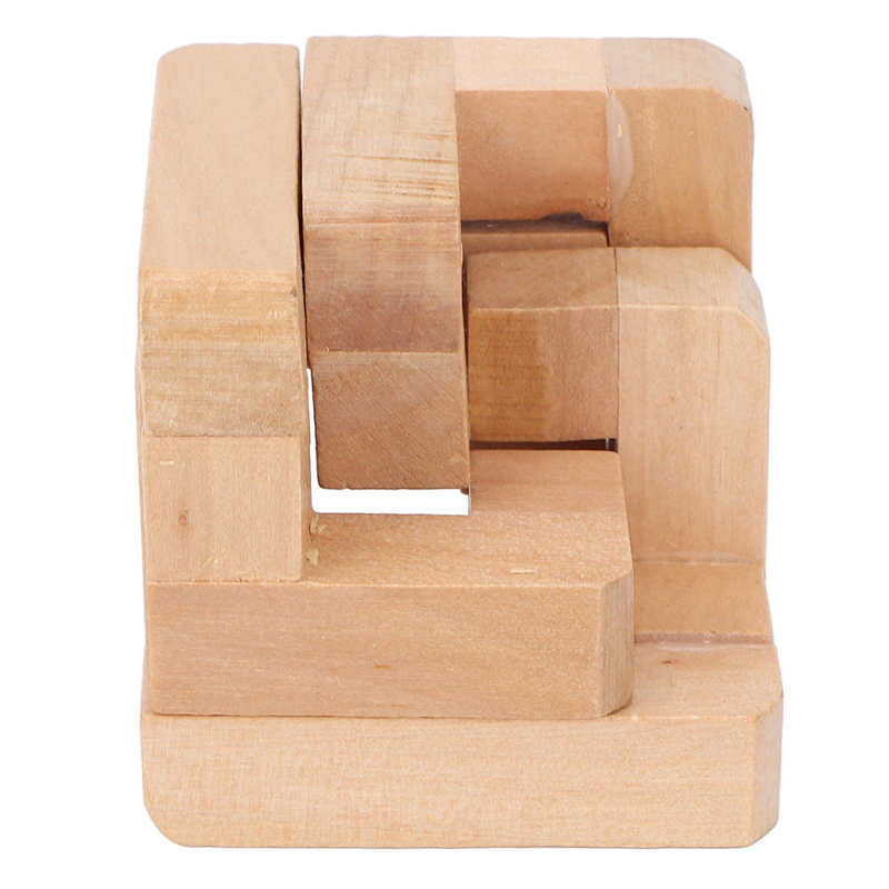 Puzzle Lock Toy Portable Improve Thinking Way Smooth Surface Composite Wood Educational Brain Teaser Lock for Home for Elders