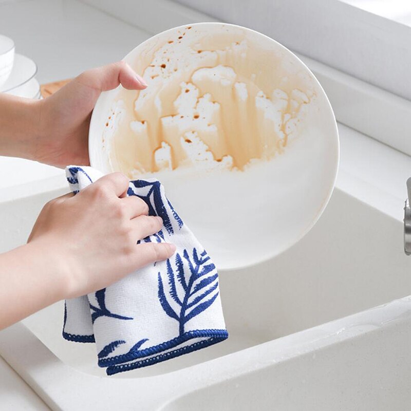 4 Stks/set Super Absorberende Microfiber Schoonmaakdoekje Keuken Vaatdoek Handdoek Huishoudelijke Schuursponsje Vodden Schoonmaken Handdoek