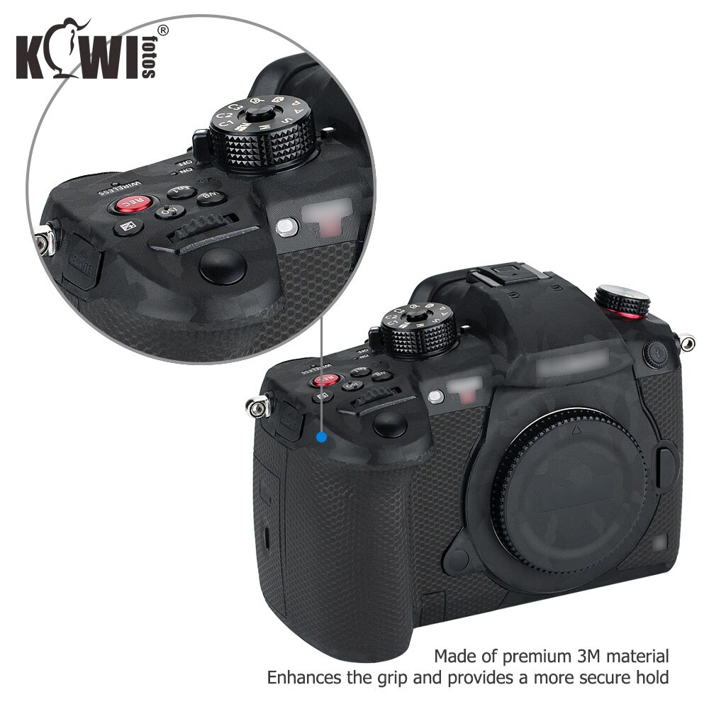 Kiwi Anti-Slide Camera Body Cover Skin Protector Film Voor Panasonic GH5 3M Sticker Draagbare Tas Accessoires Matrix zwart