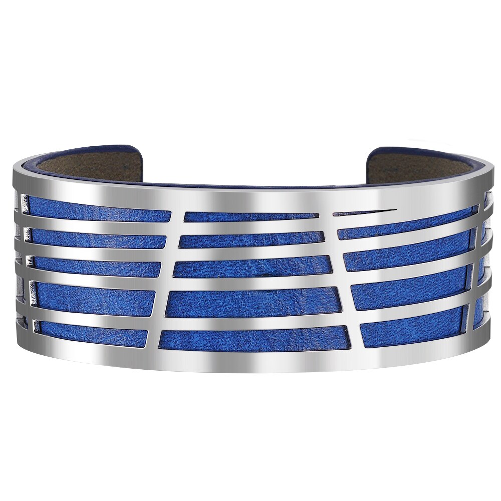 Brazalete de botón magnético intercambiable para mujer, pulsera de cuero de PU, pulseras de joyería india de Georgettes, brazaletes de amor para mujer: 2.5CM-B