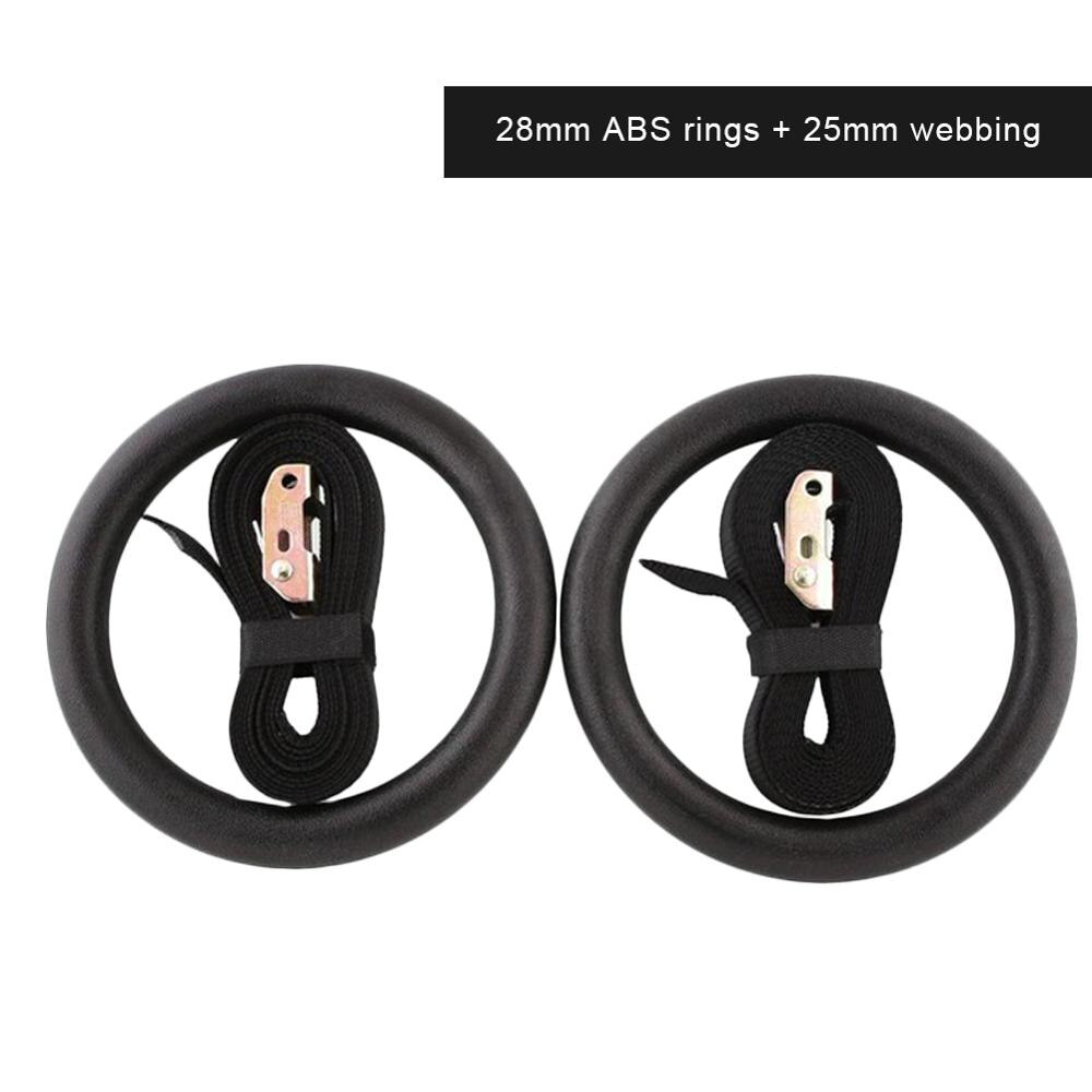 ABS Gymnastic Crossfit Gym Fitness Rings with Straps Buckles Strength Training Pull ring set Up Dips-Top home gymnastic ring: Strap 25mm