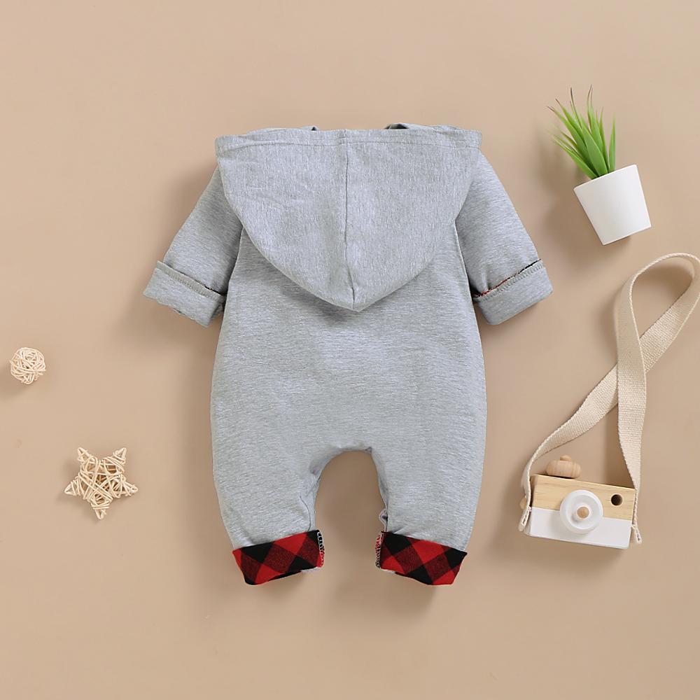 0-18M Pasgeboren Baby Lange Mouw Rits Kleding Rompertjes Baby Jongens Meisjes Romper Hooded Jumpsuit Een Stukken Outfits katoen