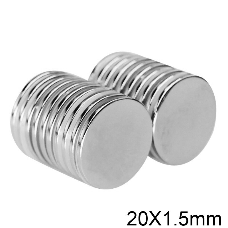 Imanes fuertes de neodimio finos de 20x100mm, hoja de imán redondo permanente de 20x1,5mm, disco magnético potente de 20x1,5mm, 10 ~ 1,5 Uds.