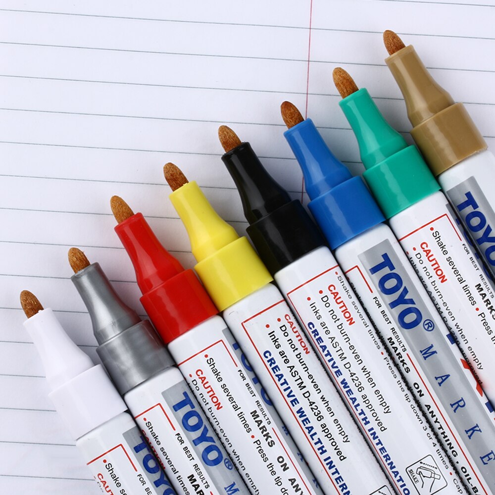1PC Colourful Metal Wood Stone Waterproof Oily Marker Paint Pen Tire Rubber Glass School Stationery Office Supplies