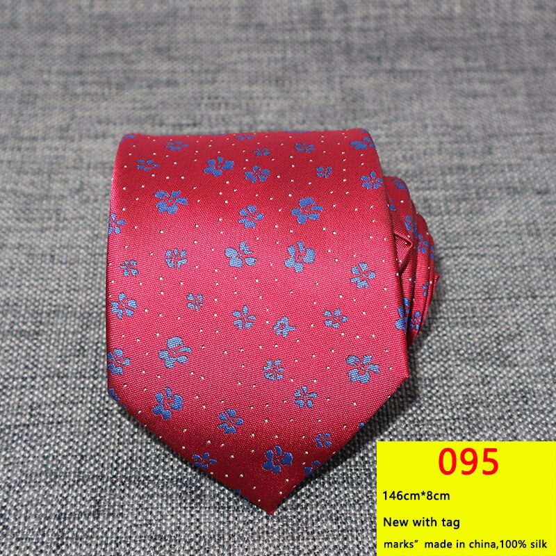 Cravates à fleurs pour hommes, 8CM, gravata corbatas, formelles en soie, Cravate Jacquard pour marié, fête de mariage, Business: 095