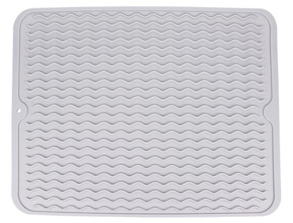 Large Multifuctional Silicone Protection Drying Mat Heat Insulation Holder Dish Cup Draining Pad Table Placemat Tray Kitchenware: 50x40cm lightgrey