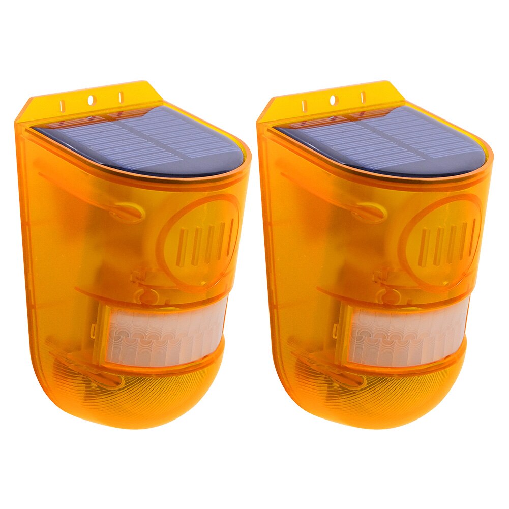 Security Wireless Warning Lamp ABS Motion Sensor Farm IP65 Waterproof Garden Patio Solar Powered Home Safety LED Alarm Light: 2pcs