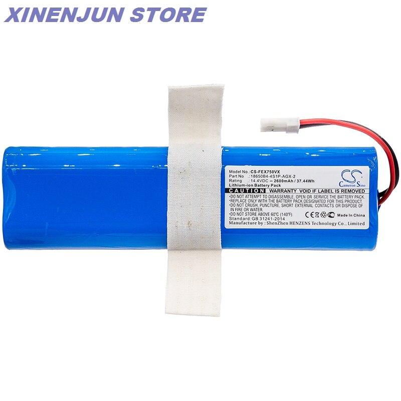 Robot Vacuum Cleaner Battery 14.4V/2600mAh 18650B4-4S1P-AGX-2 for ILIFE V3s Pro,V50,V5s Pro,V8s,X750,ZACO V3,V40,V5s Pro,V5x: Default Title