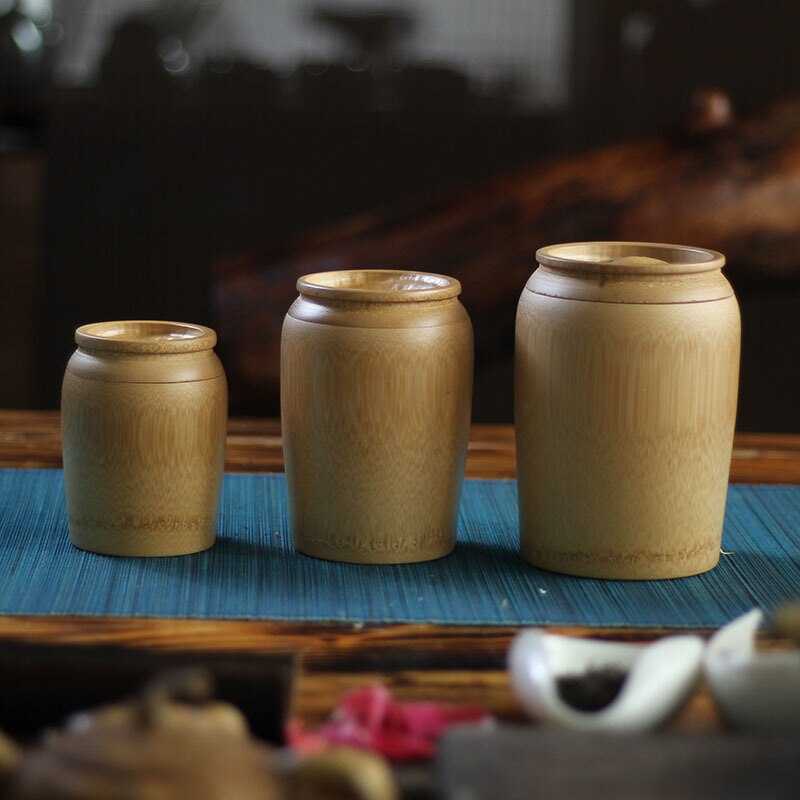 AZIDWERYQ 4 stuks bamboe keuken granen containers, 9x7x7 inch houten voedseldispenser met verwijderbare deksels, doorzichtige Kicthen opbergblik voor snack, rijst, bloem, pasta