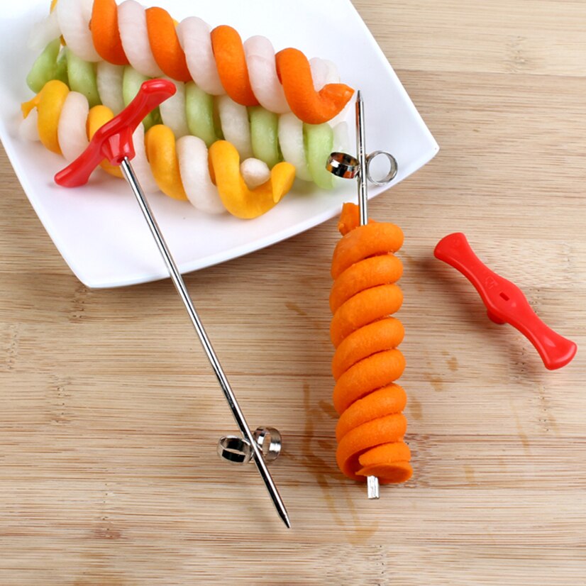 Groenten Spiraal Mes Carving Tool Aardappel Wortel Komkommer Salade Chopper Handleiding Spiraal Schroef Slicer Cutter Spiralizer