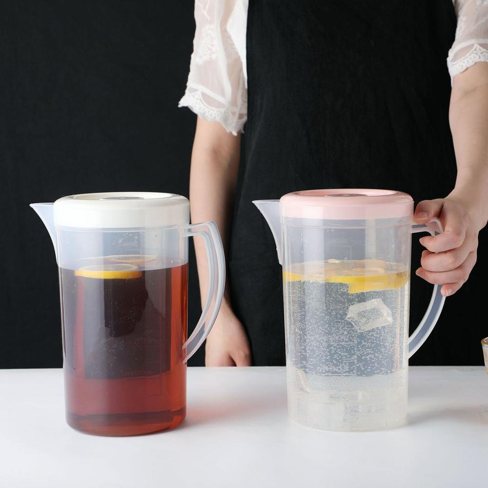 2000ml Plastic Juice Water Bottle Jug Drinkware Large Capacity Bottles Pot Heat Resistant Water Pitcher Household Items Kettle